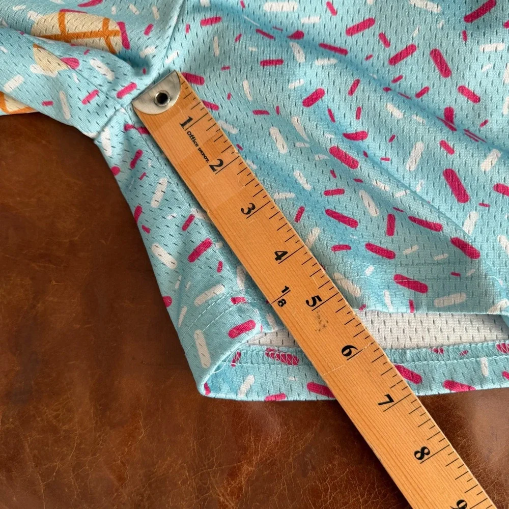 B101 Apparel Mens Large Ice Cream Sprinkle Mesh Shorts Blue Baseball Basketball